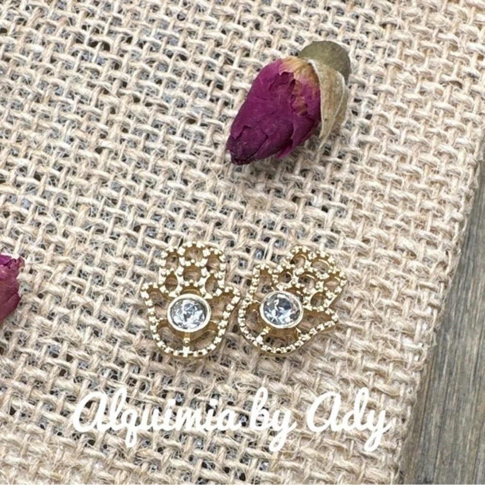 Simple tan picture jasper rustic dangle earrings - Picture 4 of 6